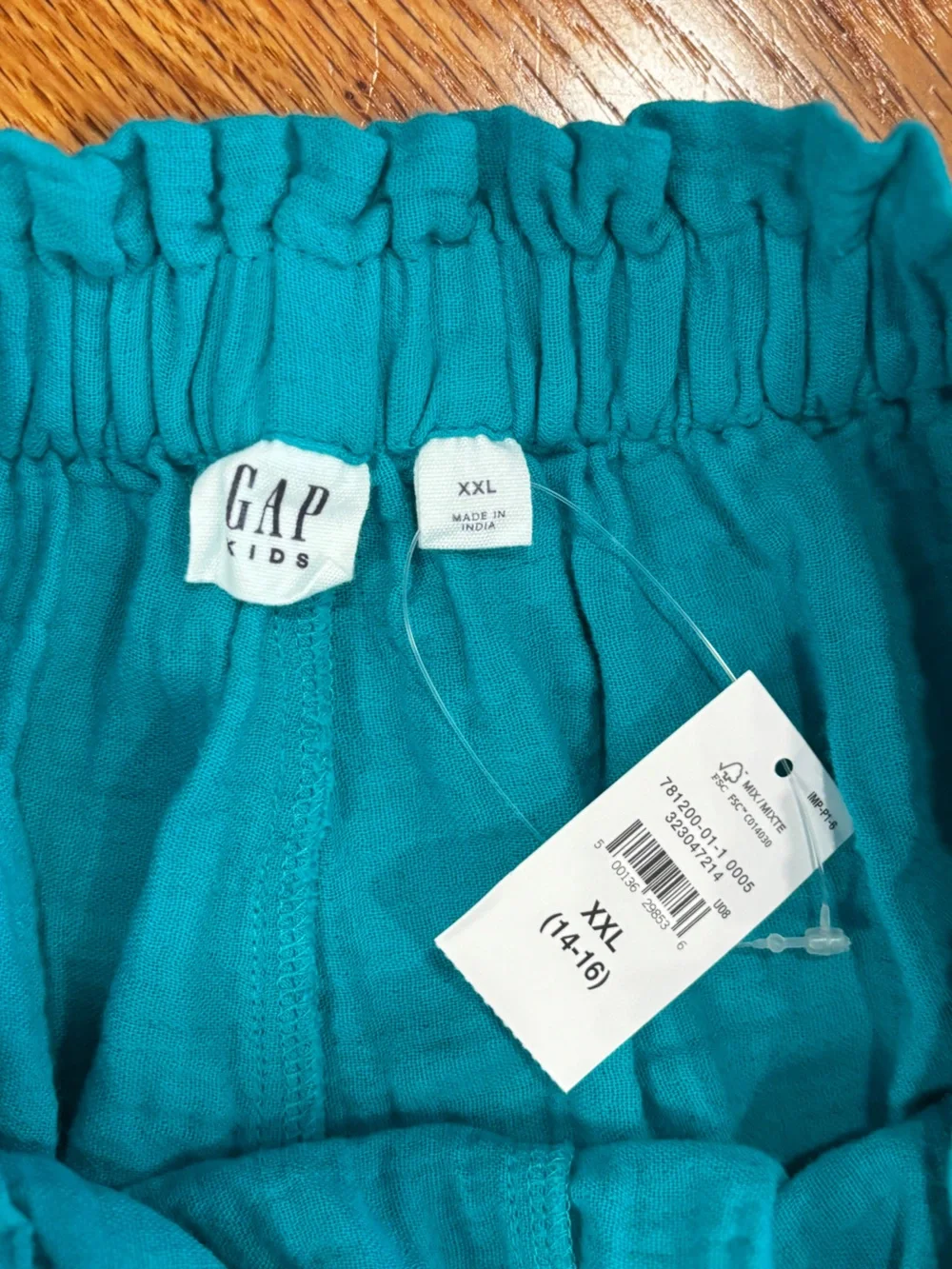 GAP Teal Shorts with Pink Eyelet Trim